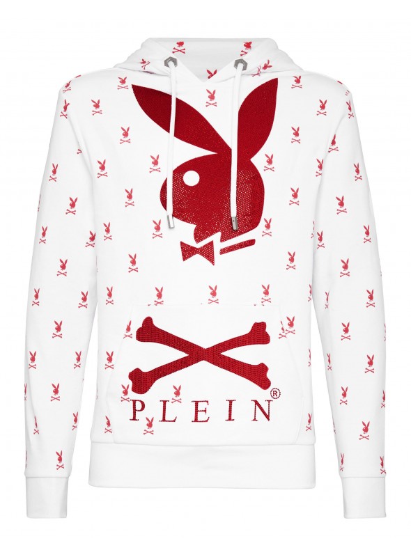 Sudadera Philipp Plein x Playboy - Crystals Bunny White