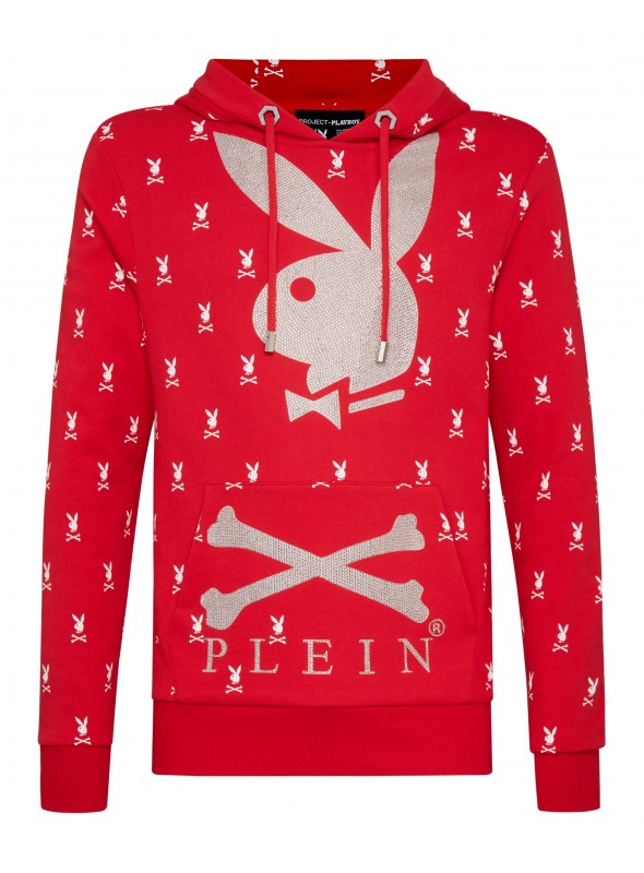 Sudadera Philipp Plein x Playboy - Crystals Bunny Red